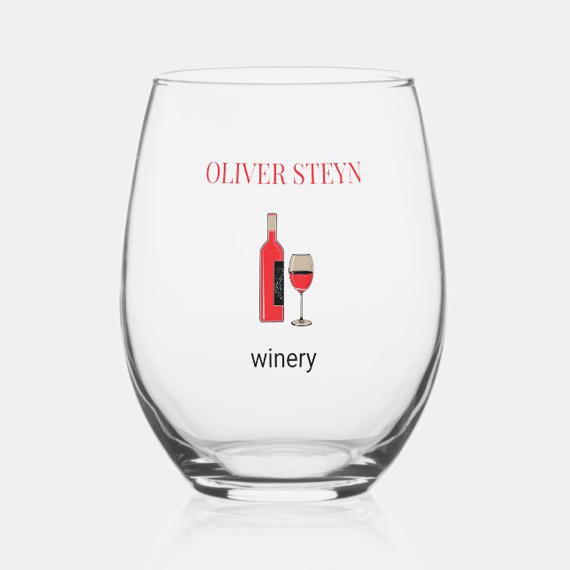 Wine bottle and glass white (Front)