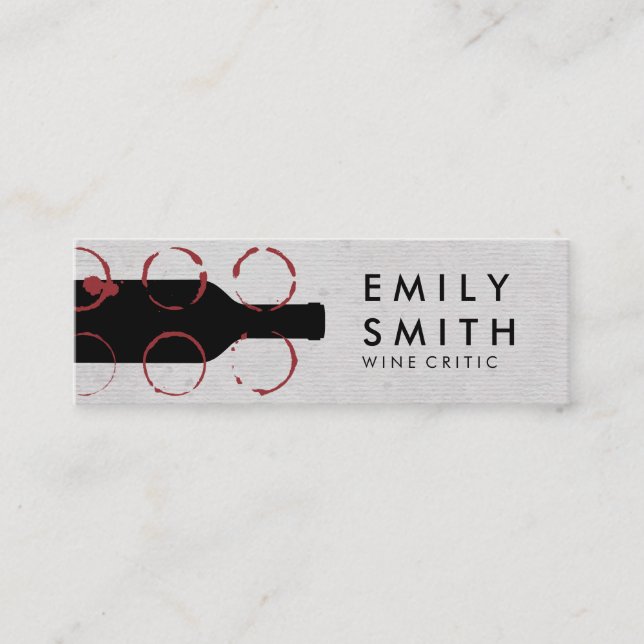 Wine Bottle and Stains Mini Business Card (Front)