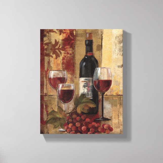 Wine Bottle and Wine Glasses Canvas Print (Front)