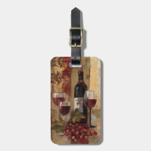 Wine Bottle and Wine Glasses Luggage Tag