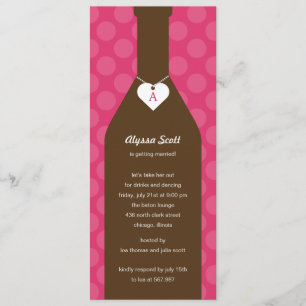 Wine Bottle Bridal Shower Invitations - Pink