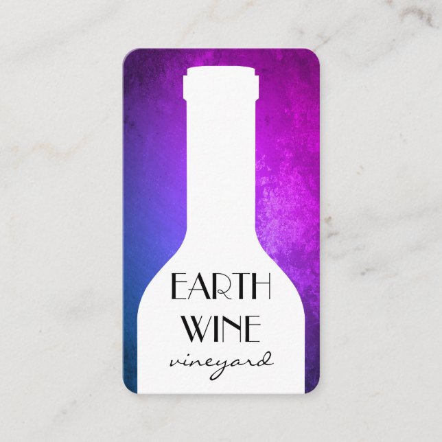 Wine Bottle Chic Rustic Background Business Card (Front)