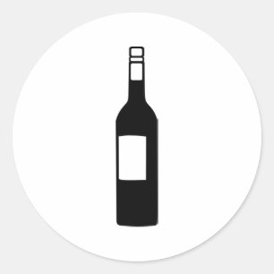 Wine bottle classic round sticker