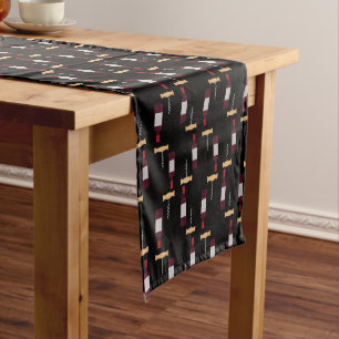 Wine Bottle Cork Screw Pattern  Long Table Runner