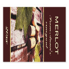 Wine bottle corks and grape leaf bottle label