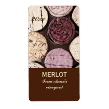 Wine bottle corks bottle label