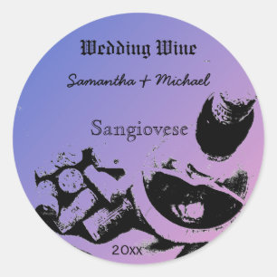 Wine Bottle Corks Sketch Custom Wedding Wine Label