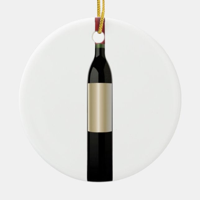 Wine bottle design ceramic tree decoration (Front)