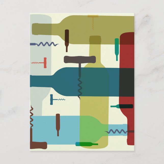Wine bottle design postcard (Front)
