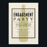 Wine Bottle Engagement Party Invitations<br><div class="desc">Wine bottle Engagement party invitations with a unique modern art deco design.  Change the custom wording to fit your party needs.</div>