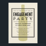 Wine Bottle Engagement Party Invitations<br><div class="desc">Wine bottle Engagement party invitations with a unique modern art deco design.  Change the custom wording to fit your party needs.</div>