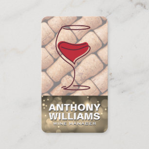 Wine Bottle Glass Black Logo Corks Vineyard Business Card
