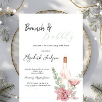 Wine Bottle Glass Flower Brunch & Bubbly 