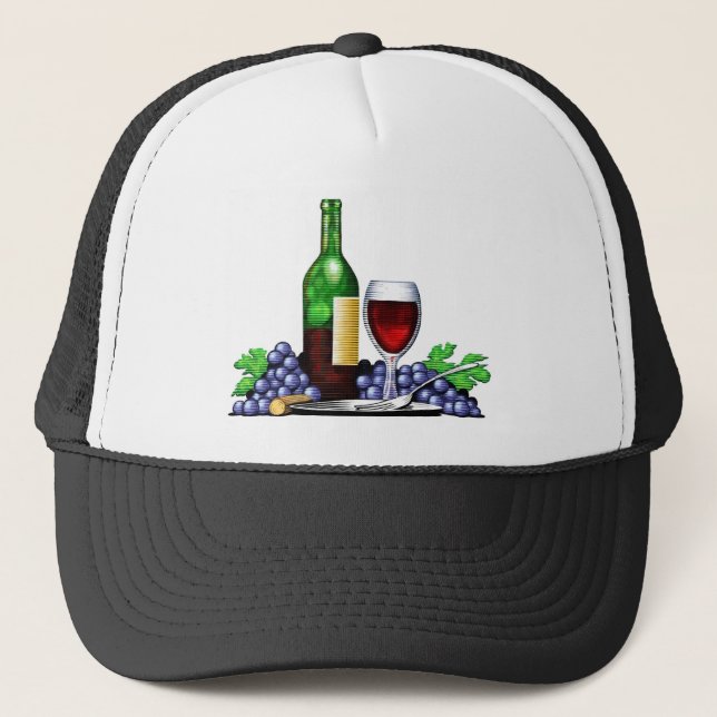 Wine Bottle & Glass Hat (Front)