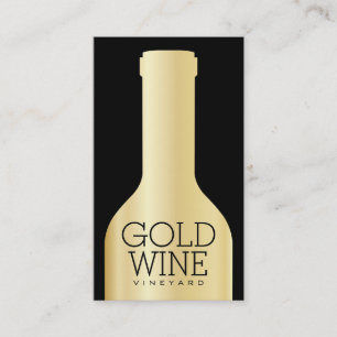 Wine Bottle Golden Business Card