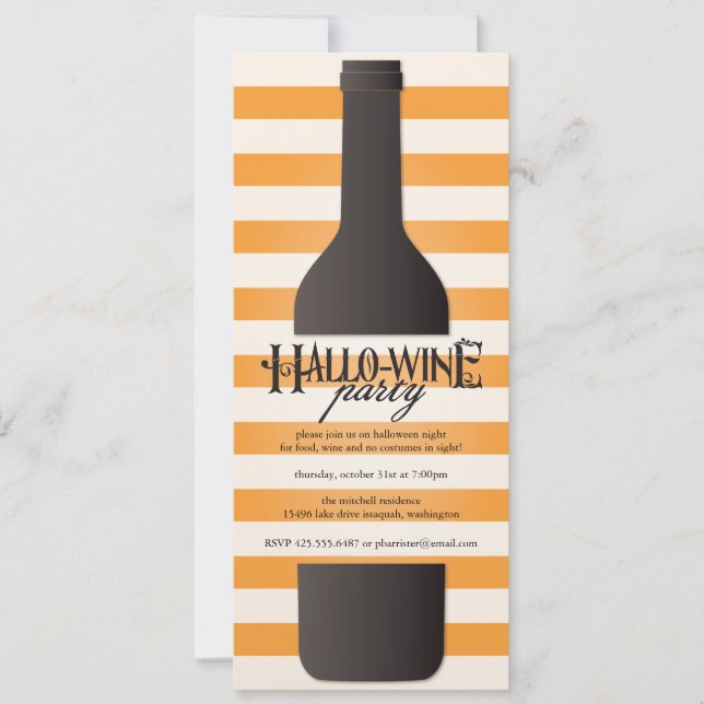 Wine Bottle Halloween Party Invitation (Front)
