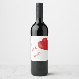 wine bottle [i love you] label