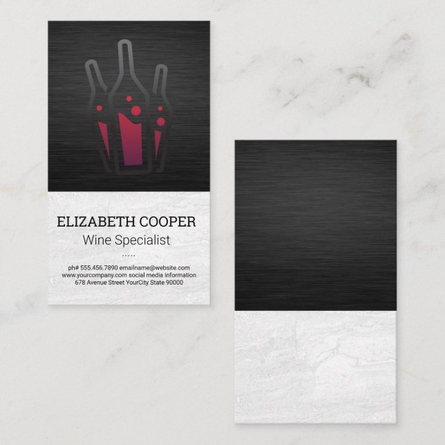 Wine Bottle Icons Business Card (Front/Back)