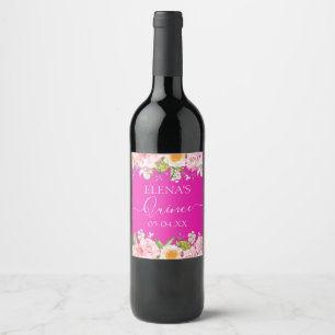 Wine Bottle Label Birthday Quinceanera Party Favou
