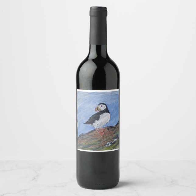 wine bottle  label    of NL   Puffin (Front)