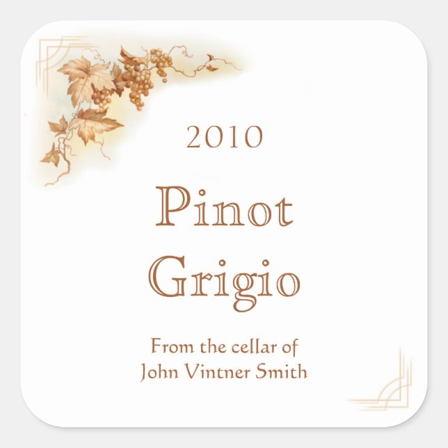 Wine bottle label sticker (Front)
