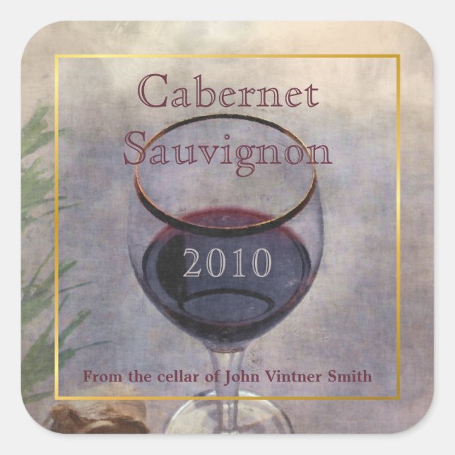 Wine bottle label sticker (Front)