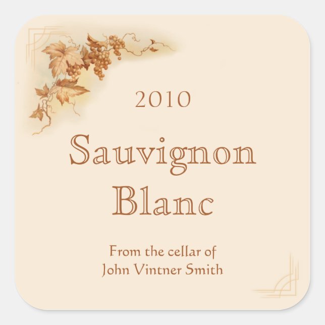 Wine bottle label sticker (Front)