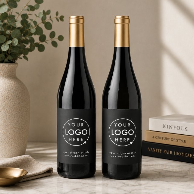 Wine Bottle Labels | Custom Logo Business Stickers (Custom logo wine bottle labels for branded gifts, winery events, and business bottles.)