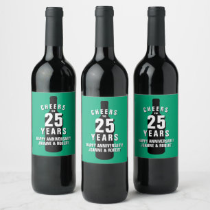 Wine Bottle Labels for 25th wedding anniversary