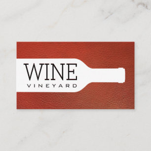 Wine Bottle Leather Texture Business Card