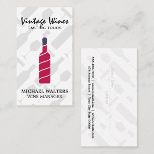 Wine Bottle Logo   Winery Business Card