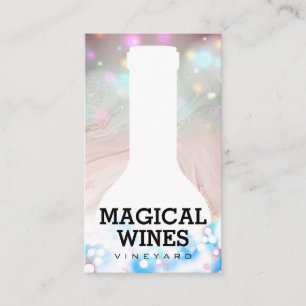 Wine Bottle Magical Glow Bokeh Shimmer Business Card