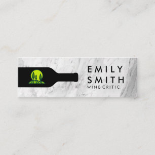 Wine Bottle Marble Vineyard Mini Business Card