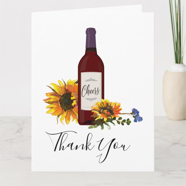 wine bottle thank you card (Front)