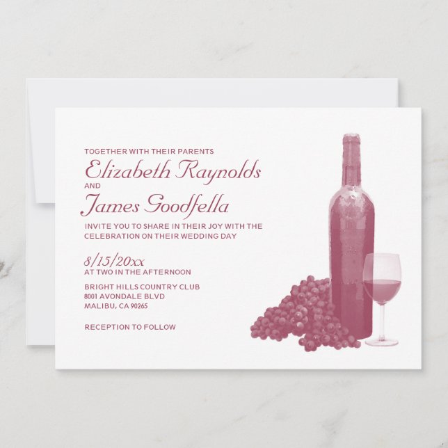Wine Bottle Wedding Invitations (Front)