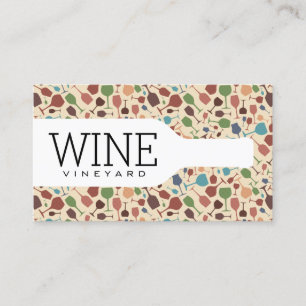Wine Bottle Wine Glasses Pattern Business Card