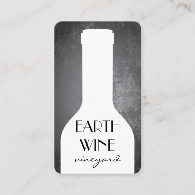 Wine Bottle with Rustic Background Business Card (Front)