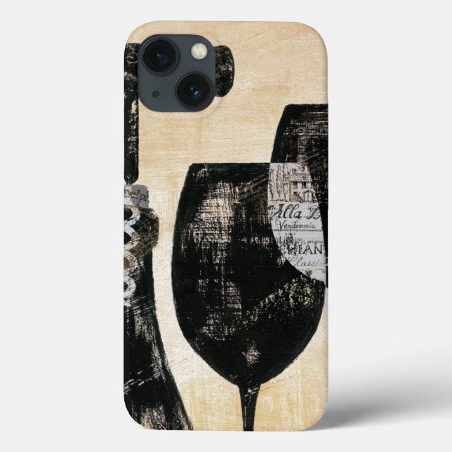 Wine Bottle with Two Glasses Case-Mate iPhone Case (Back)