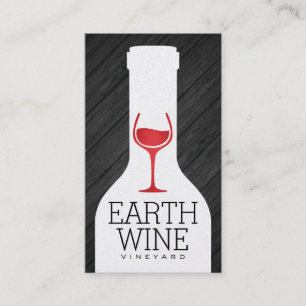 Wine Bottle Wood Panel Business Card