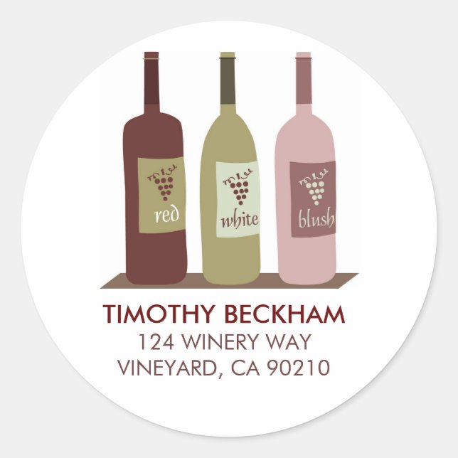 Wine Bottles Address Labels (Front)