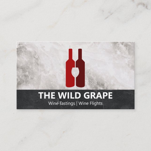 Wine Bottles and Glass Business Card (Front)