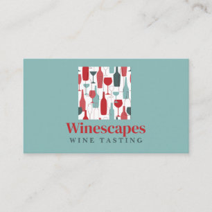 Wine Bottles and Glasses Vineyard Winery Business Card