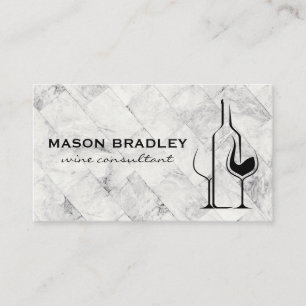 Wine Bottles and Glassware Winery Business Card