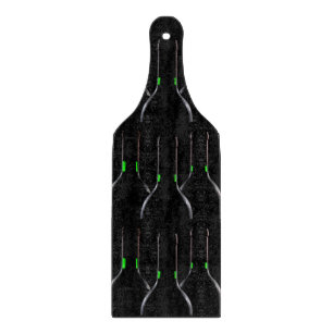 Wine Bottles Black Glass Cutting Board Paddle