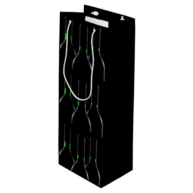 Wine Bottles Black Wine Gift Bag (Front Angled)
