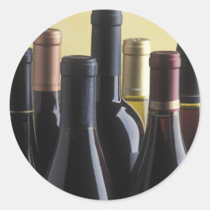 wine bottles classic round sticker