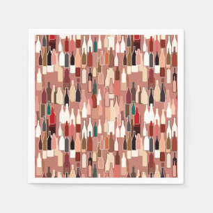 Wine bottles, earth colours, terra cotta backgroun napkin