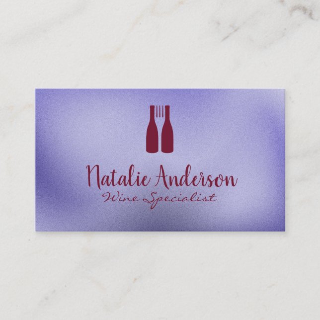 Wine Bottles Fork Logo | Vineyard Business Card (Front)