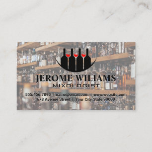 Wine Bottles Logo   Mixologist Business Card