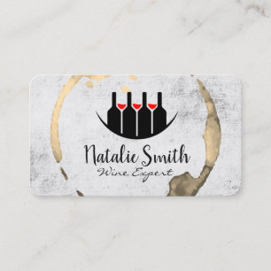 Wine Bottles Logo   Wine Stain Business Card